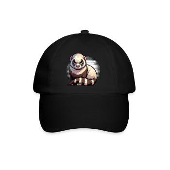 Frettchen Frettchenhalter Frettchenbesitzer - Baseballkappe - Schwarz/Schwarz - Vorne
