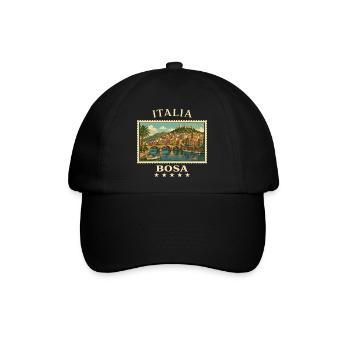 Italien Bosa Vintage Reisemarke - Baseballkappe - Schwarz/Schwarz - Vorne