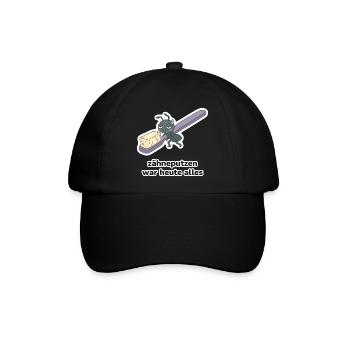 zähneputzen war heute alles – Ameise Meme - Baseballkappe - Schwarz/Schwarz - Vorne