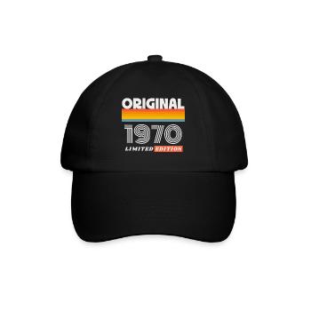 1970 Original Geburtstag Retro Vintage 70er Spruch - Baseballkappe - Schwarz/Schwarz - Vorne