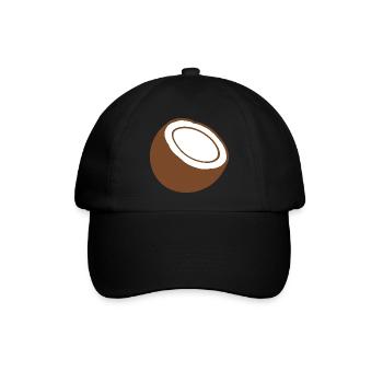 Kokosnuss Lebensmittel Geschenkidee Design Obst - Baseballkappe - Schwarz/Schwarz - Vorne