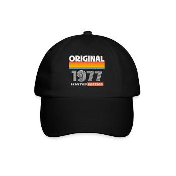 1977 Original Geburtstag Retro Vintage 70er Spruch - Baseballkappe - Schwarz/Schwarz - Vorne