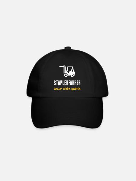 Staplerfahrer Geschenk Immer schön gabeln - Baseballkappe - Schwarz/Schwarz