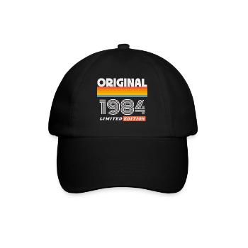 1984 Original Geburtstag Retro Vintage 80er Spruch - Baseballkappe - Schwarz/Schwarz - Vorne