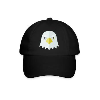 Adler Kopf Shirt minimalistisch Streetwear - Baseballkappe - Schwarz/Schwarz - Vorne