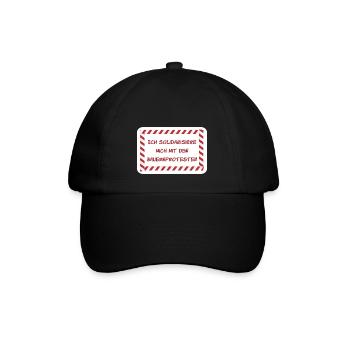 Ich solidarisiere mich mit den Bauernprotesten - Baseballkappe - Schwarz/Schwarz - Vorne