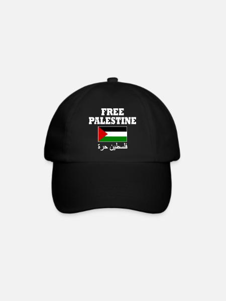 Free palestine - Baseballkappe - Schwarz/Schwarz