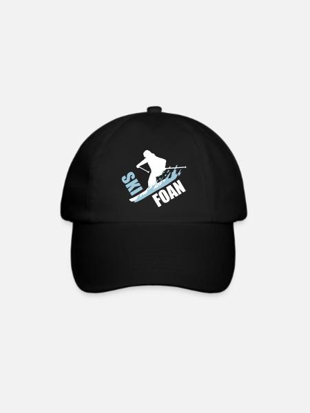 Ski, ski foan, skifoan - Baseballkappe - Schwarz/Schwarz