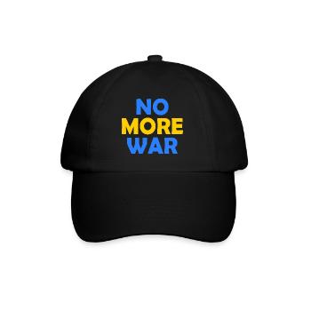 No more war - Baseballkappe - Schwarz/Schwarz - Vorne