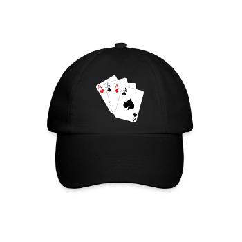 Karten - Baseballkappe - Schwarz/Schwarz - Vorne