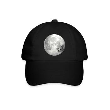 full moon butterfly Vollmond - Baseballkappe - Schwarz/Schwarz - Vorne