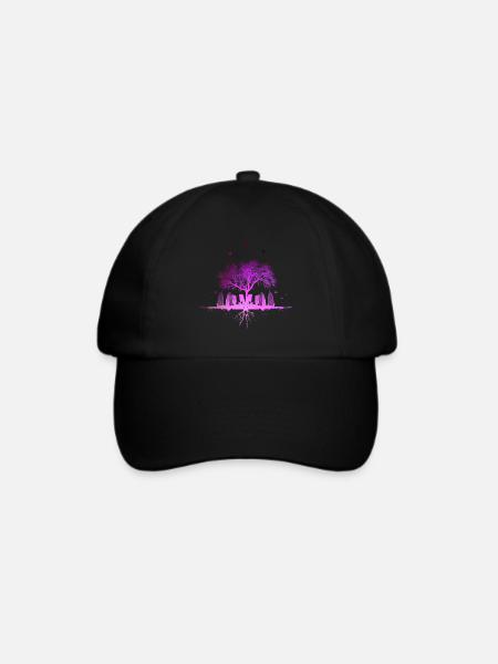 violet city / Natur Stadt Baum Wald Vögel - Baseballkappe - Schwarz/Schwarz