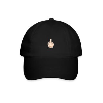 Mittelfinger - Baseballkappe - Schwarz/Schwarz - Vorne