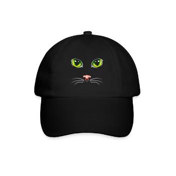 Black cat eyes - Baseballkappe - Schwarz/Schwarz - Vorne