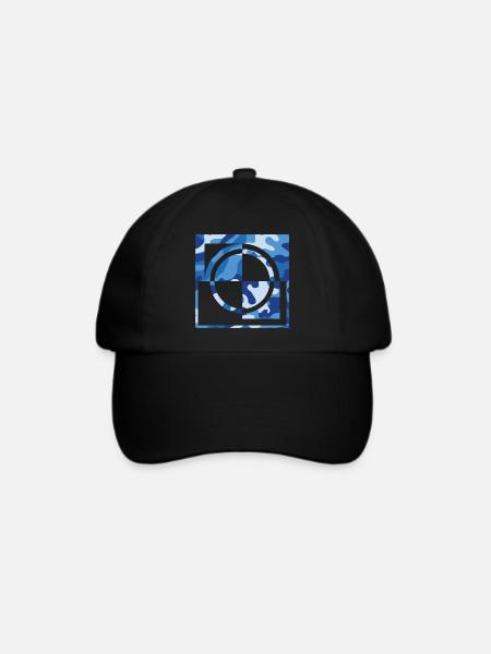 Blue camouflage - Baseballkappe - Schwarz/Schwarz