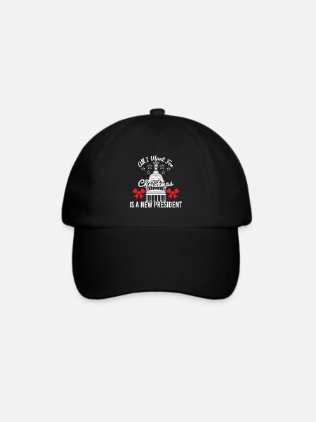All I want for christmas is a new president - Baseballkappe - Schwarz/Schwarz