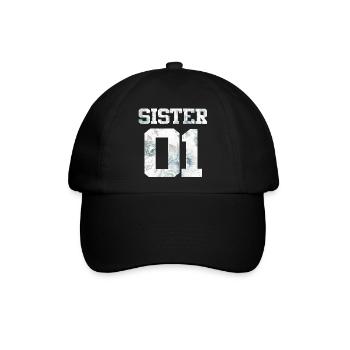 Schwester Sister bff Freunde Kombi Freundschaft - Baseballkappe - Schwarz/Schwarz - Vorne