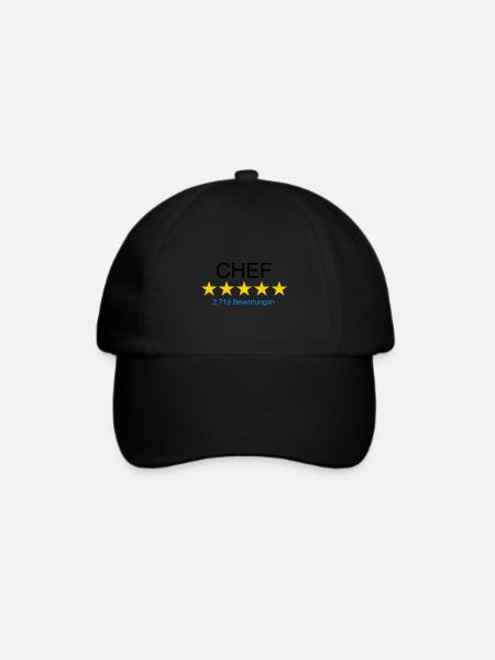 Chef mit Bewertung - Baseballkappe - Schwarz/Schwarz