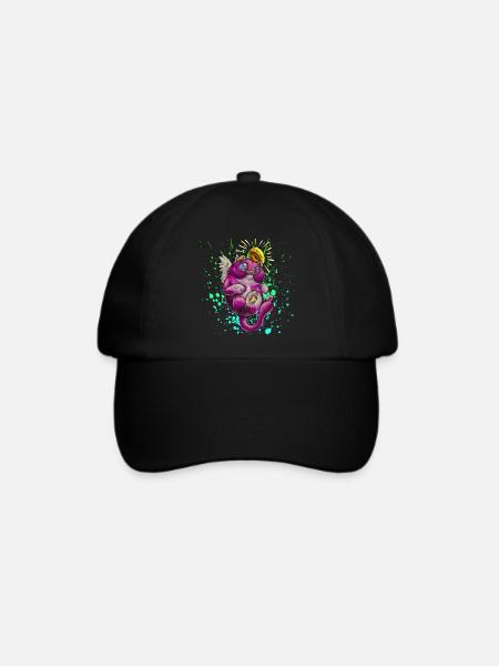 Cute catangel - Baseballkappe - Schwarz/Schwarz