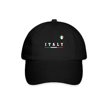 Italien Italy Italia Flagge Wappen Geschenk Idee - Baseballkappe - Schwarz/Schwarz - Vorne