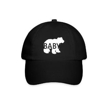 Baby Bär Weiss Tolle Geschenkidee - Baseballkappe - Schwarz/Schwarz - Vorne