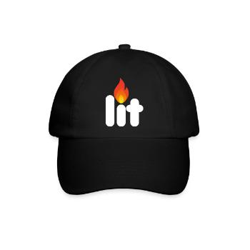 lit weiß - Baseballkappe - Schwarz/Schwarz - Vorne
