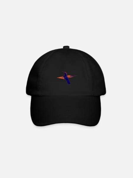 Kolibri exotisch Kunst Vogel Natur fliegen cool - Baseballkappe - Schwarz/Schwarz