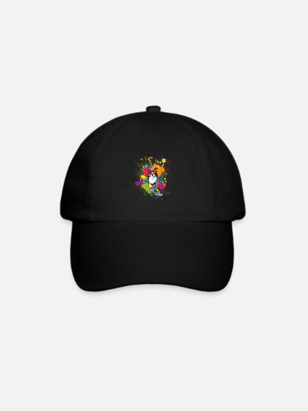 Kleckskatze - Baseballkappe - Schwarz/Schwarz