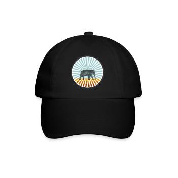 Elefant - Baseballkappe - Schwarz/Schwarz - Vorne
