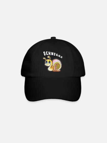 schnegge t-shirt süsse schnecke witziges tshirt - Baseballkappe - Schwarz/Schwarz