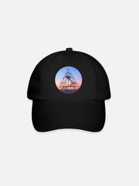 Tetraeder Kreise - Baseballkappe - Schwarz/Schwarz
