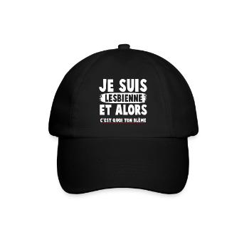Humorvolles feministisches T-Shirt mit einer engagierten Botschaft - Baseballkappe - Schwarz/Schwarz - Vorne