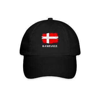 Dänemark, Danmark - Baseballkappe - Schwarz/Schwarz - Vorne