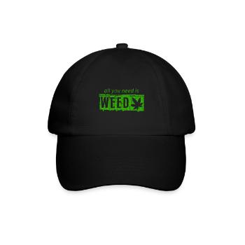 Weed - Baseballkappe - Schwarz/Schwarz - Vorne