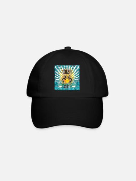 Ibiza Spirit Sonnenkunst Design - Baseballkappe - Schwarz/Schwarz