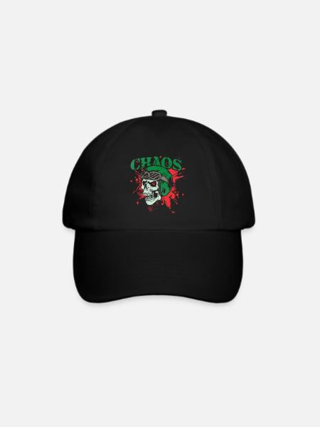 Totenkopf - Baseballkappe - Schwarz/Schwarz
