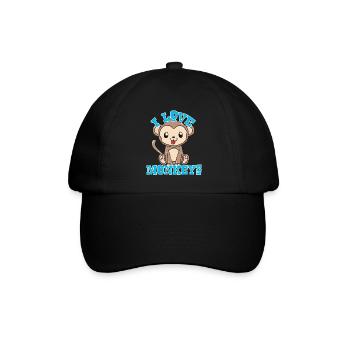 Affen - Baseballkappe - Schwarz/Schwarz - Vorne