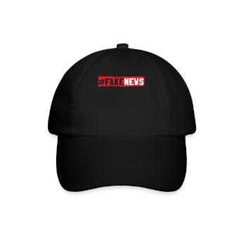 Fake News Hashtag Nachrichten - Baseballkappe - Schwarz/Schwarz - Vorne