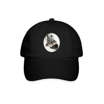 Bear Bär Poly Art - Baseballkappe - Schwarz/Schwarz - Vorne