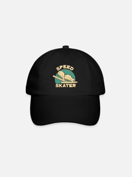 Eisschnelllauf Skater Designs - Baseballkappe - Schwarz/Schwarz