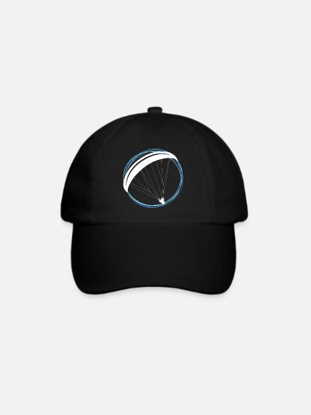 Paragliding Gleitschirm Fallschirm Geschenk Pilot - Baseballkappe - Schwarz/Schwarz