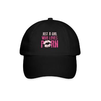 Porno Girl Mädchen Frau - Baseballkappe - Schwarz/Schwarz - Vorne