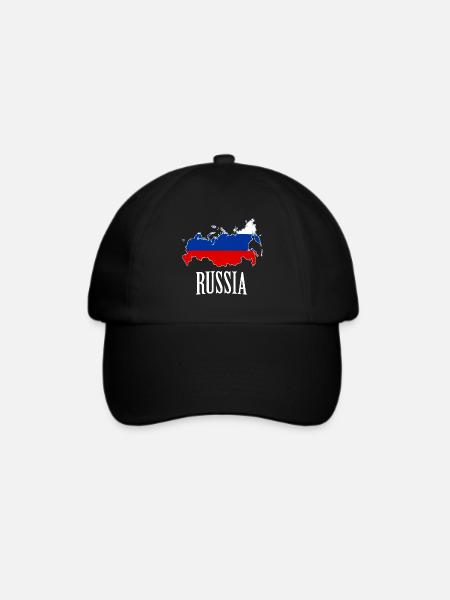 Russia - Baseballkappe - Schwarz/Schwarz