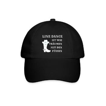 Line Dance ist wie Träumen mit den Füßen - Baseballkappe - Schwarz/Schwarz - Vorne