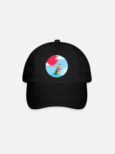 Windsurfer - Baseballkappe - Schwarz/Schwarz