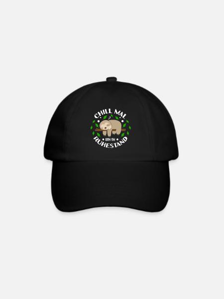 Ruhestand Rente Faultier Geschenk Geschenkidee - Baseballkappe - Schwarz/Schwarz