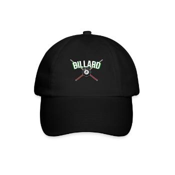 Billard Koe Billardkugel - Baseballkappe - Schwarz/Schwarz - Vorne