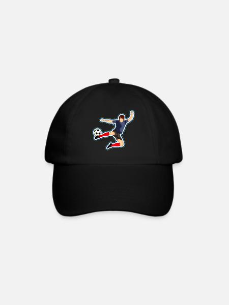 Fussballspieler - Baseballkappe - Schwarz/Schwarz