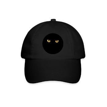 Katzenaugen im Dunkeln - Baseballkappe - Schwarz/Schwarz - Vorne