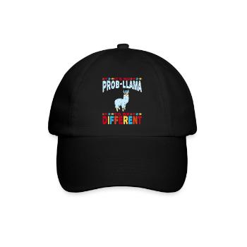 AutismusBewusstseinsTStück "Es ist kein Problama, - Baseballkappe - Schwarz/Schwarz - Vorne